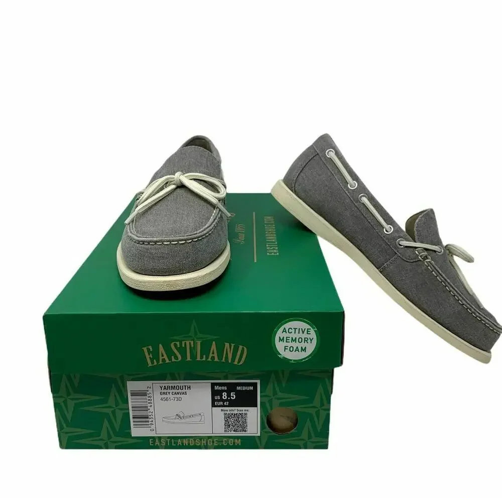Eastland Men's Grey Yarmouth Canvas Boat Shoes 8.5D
